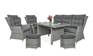 TRIVENTO III DINING ZESTAW+PUFY STONE GREY (006080)