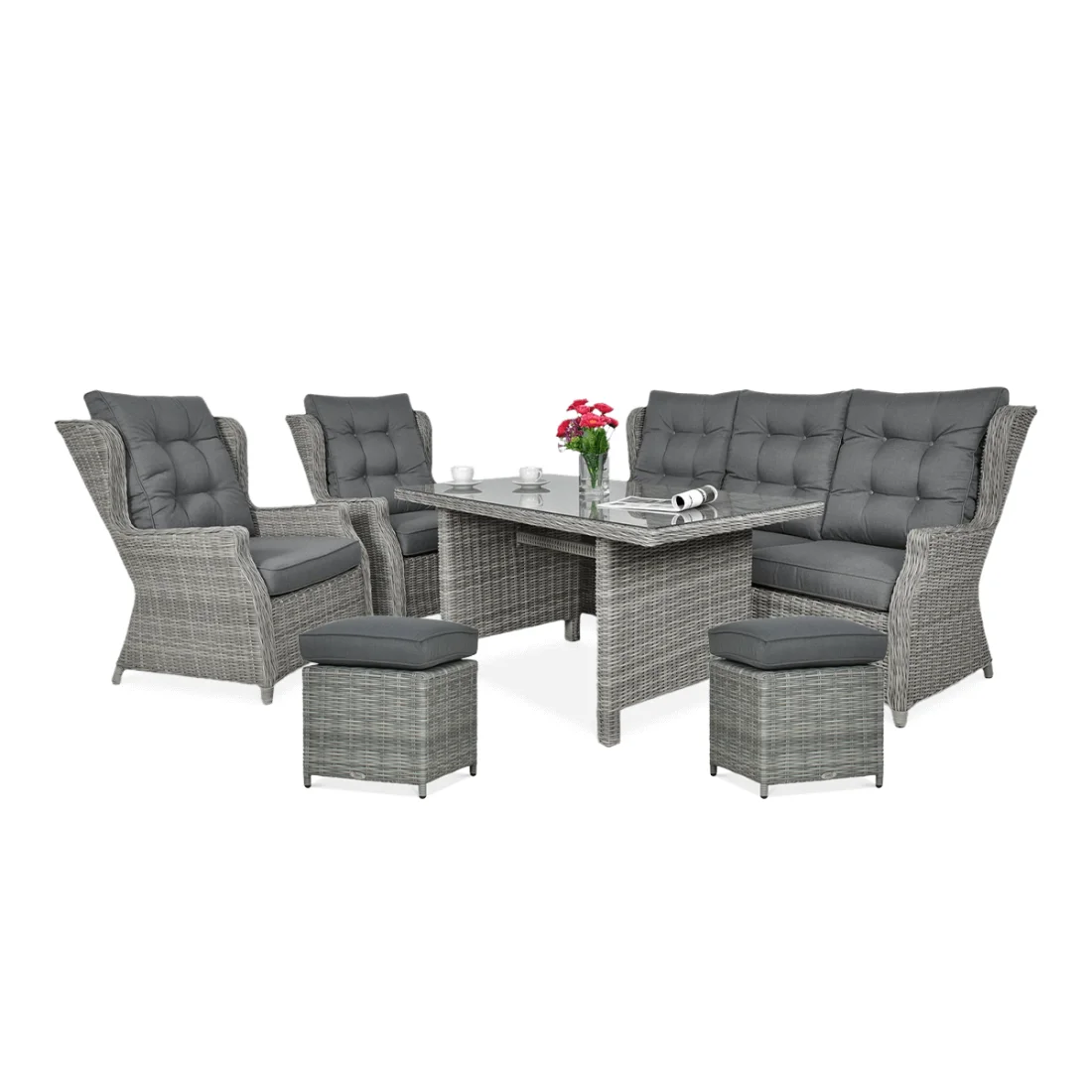TRIVENTO III DINING ZESTAW+PUFY STONE GREY (006080) - obrazek 2