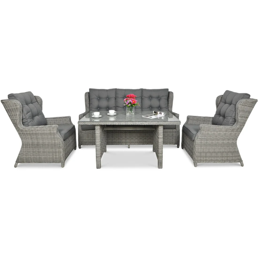 TRIVENTO III DINING ZESTAW+PUFY STONE GREY (006080) - obrazek 5