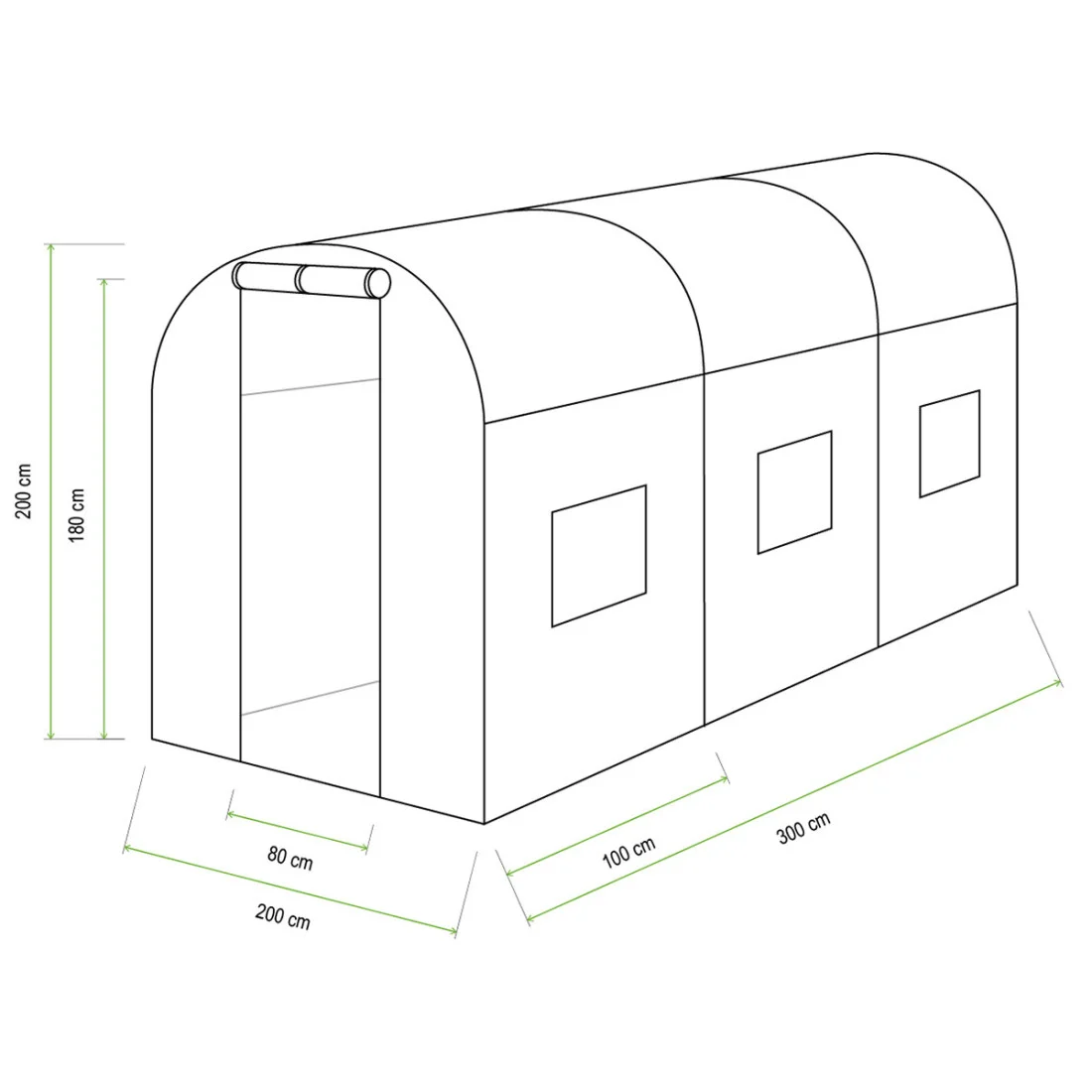 TUNEL 2x3 GREEN (000754) - obrazek 2