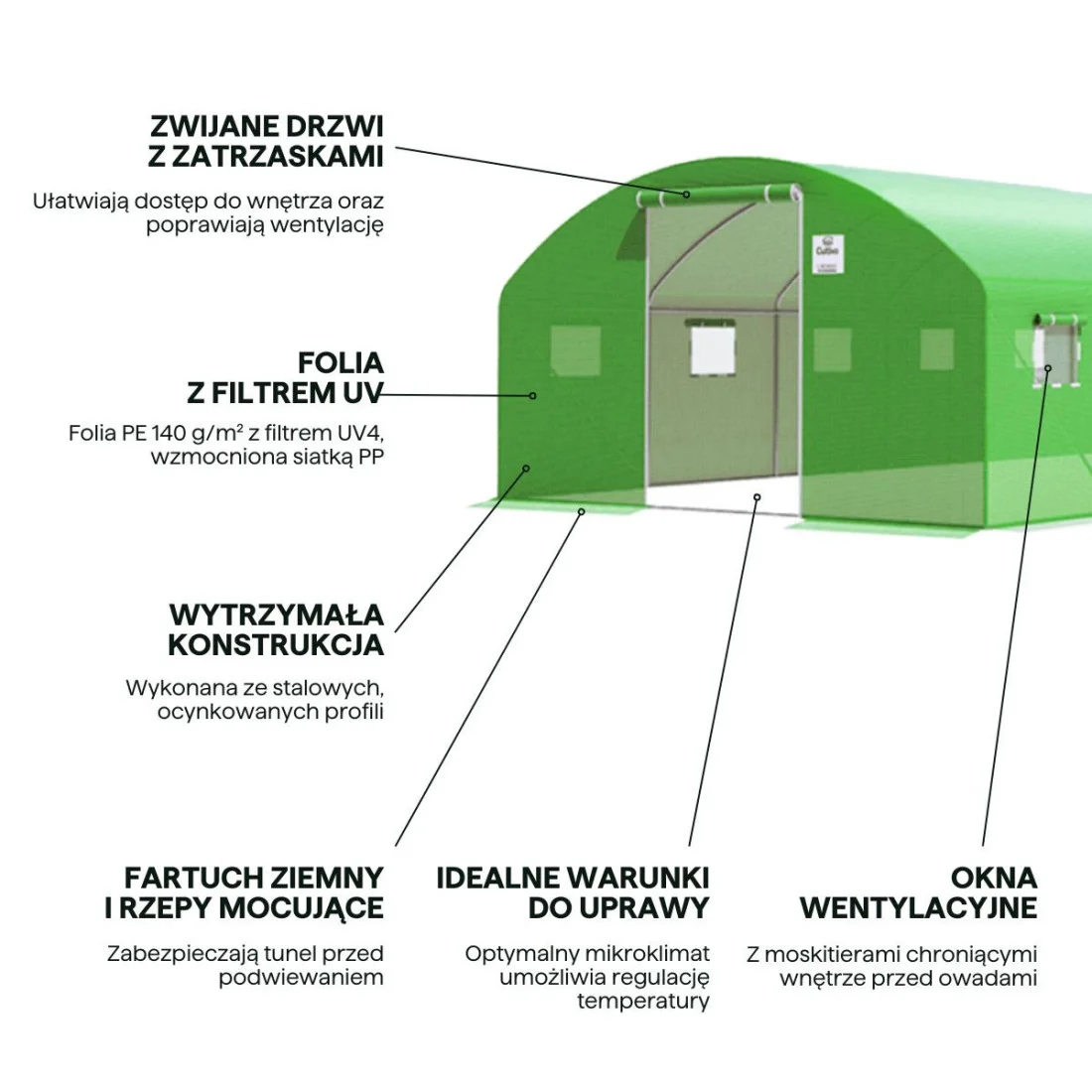 TUNEL 4x12 GREEN 2x DRZWI (12 SEKCJI) (007295) - obrazek 4
