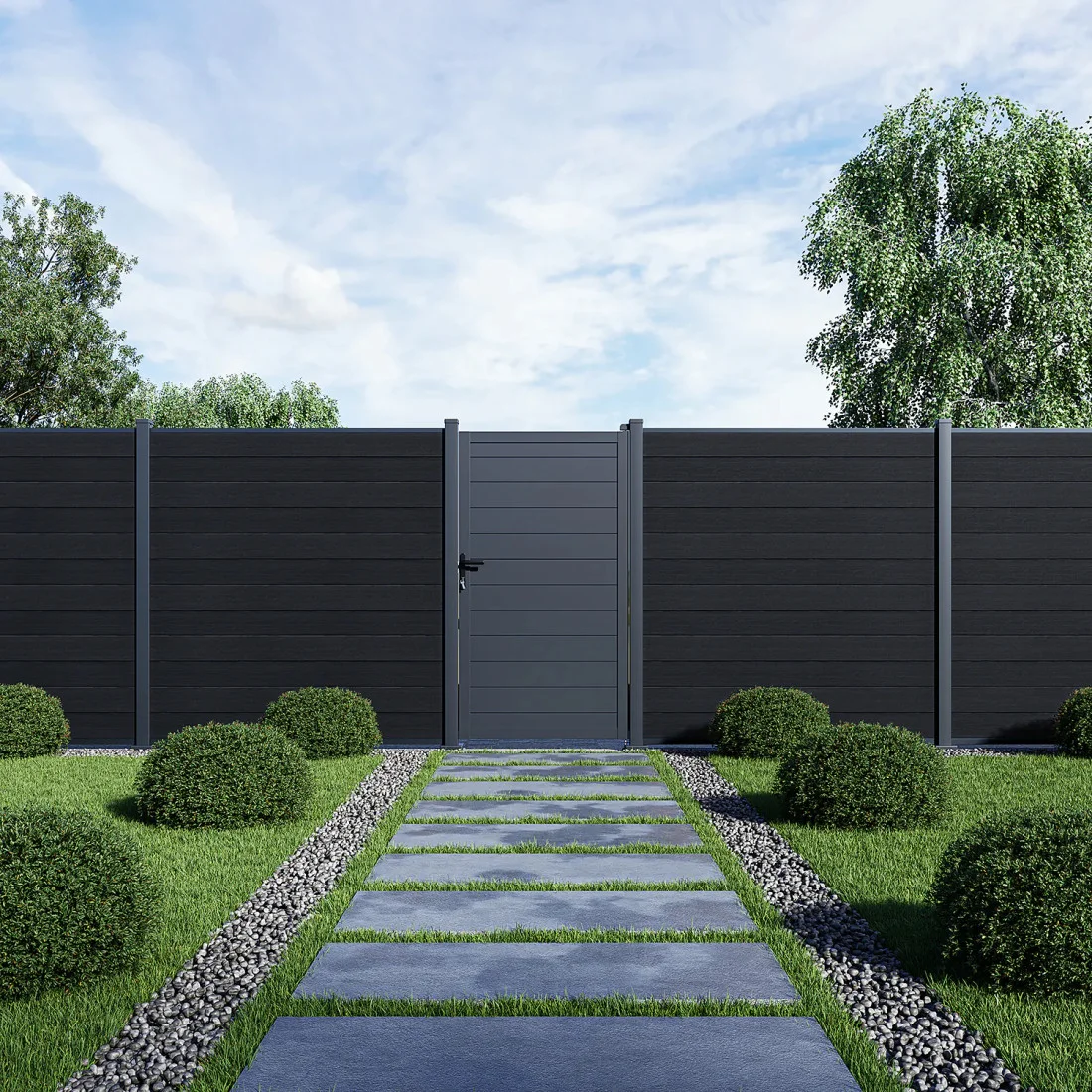 URBAN/CITY FURTKA OGRODZENIOWA PODŁOŻE TWARDE ANTHRACITE (009666) - obrazek 3