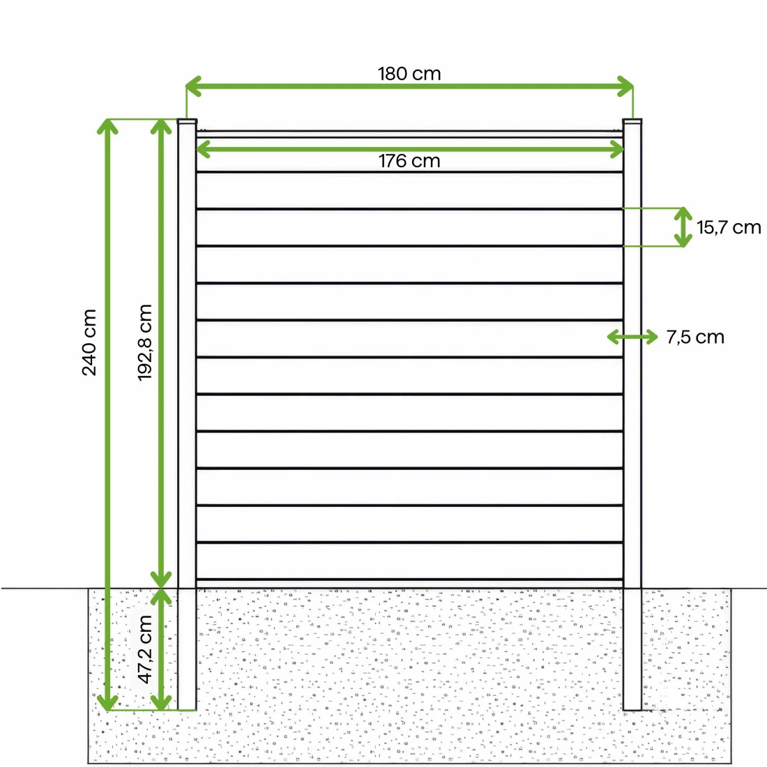 URBAN PRZĘSŁO OGRODZENIOWE 1.8M PODŁOŻE MIĘKKIE OAK (009652) - obrazek 3