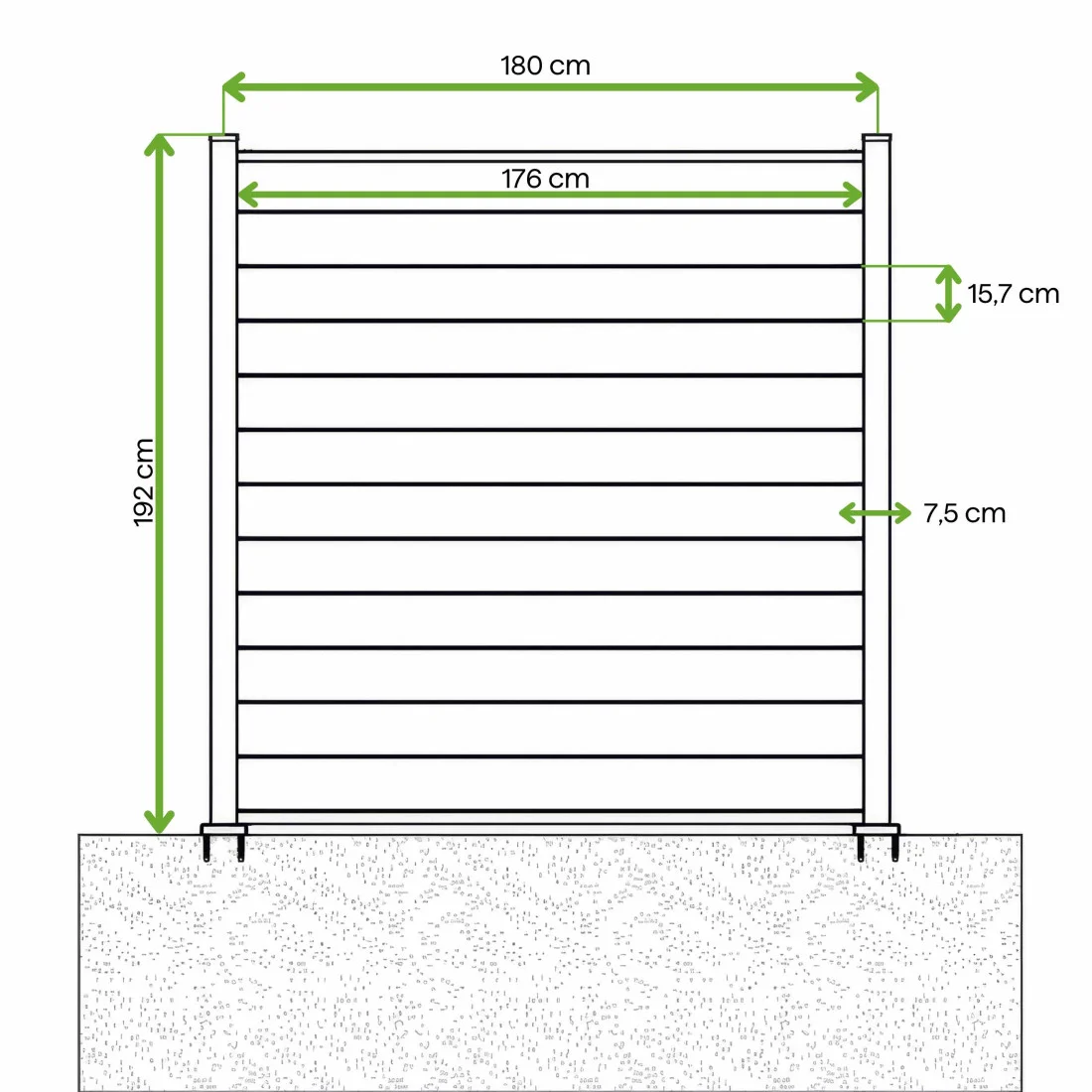 URBAN PRZĘSŁO OGRODZENIOWE 1.8M PODŁOŻE TWARDE TEAK (009648) - obrazek 2