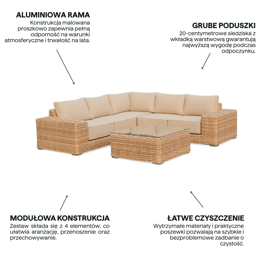 VEGA CAFFE NAROŻNIK BEIGE (007580) - obrazek 4