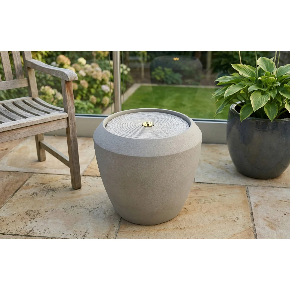 WATERFALL FONTANNA LED FI33x30.5CM CEMENT GREY (009016) - obrazek 3