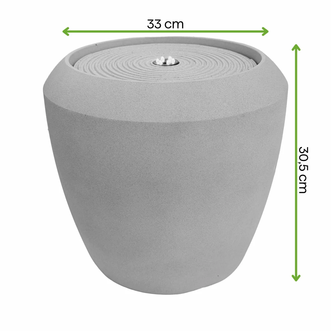 WATERFALL FONTANNA LED FI33x30.5CM CEMENT GREY (009016) - obrazek 2